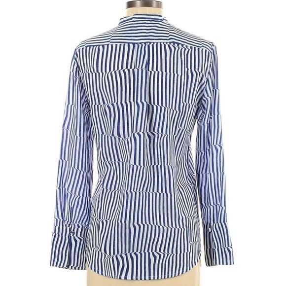 Banana Republic Striped Ruffle Tie Neck Blouse - Picture 6 of 13